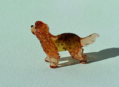 Hand-Blown Glass Labradoodle Statue: Unique Art Glass Figurine