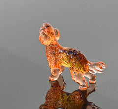 Hand-Blown Glass Labradoodle Statue: Unique Art Glass Figurine