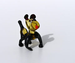 Cartoonish hand-blown glass Bulldog. Detailed figurine with character and personality. Excellent addition to your collection.