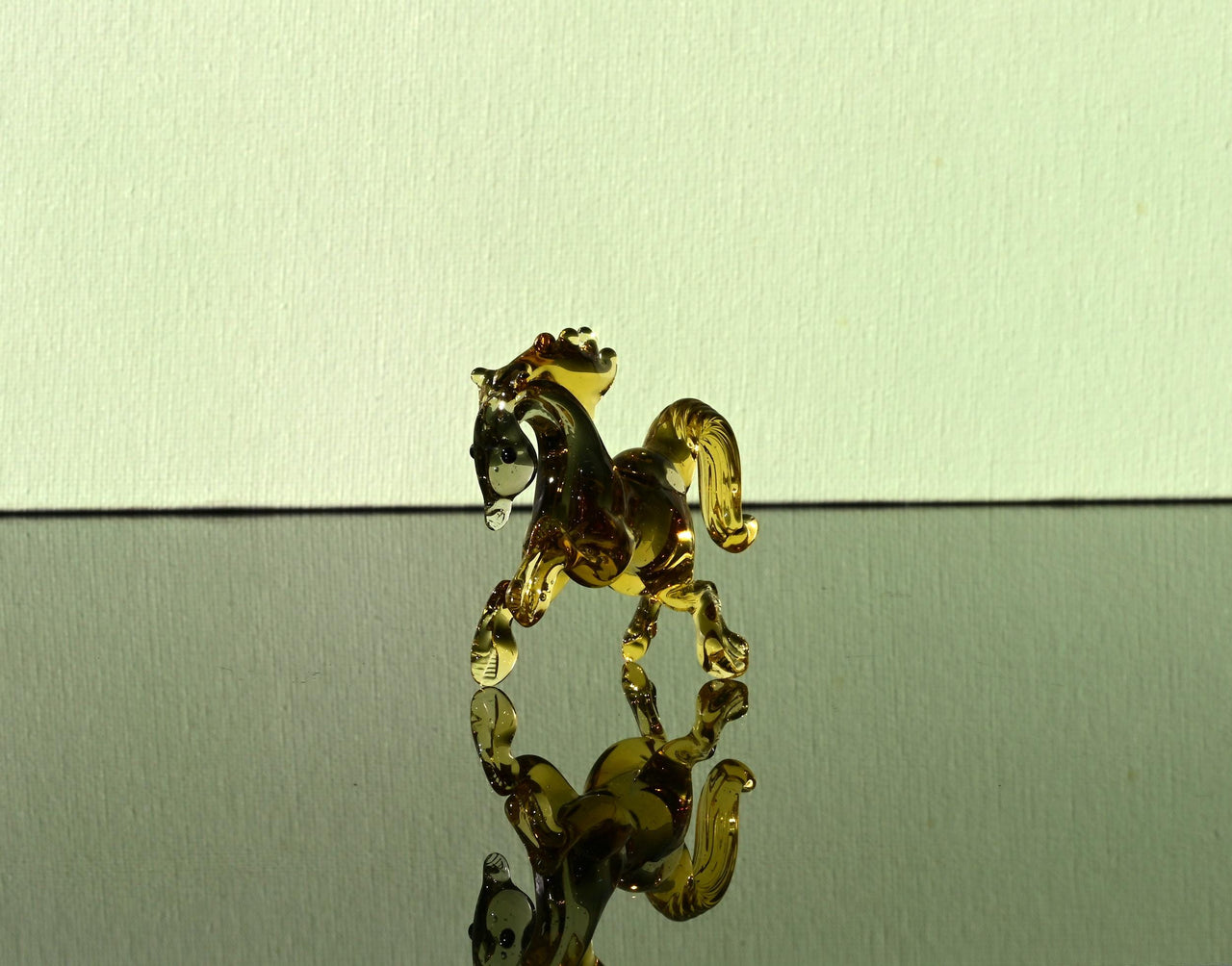 Lampwork Glass Horse Figurine: Handmade Art Glass Statue