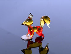 Squirrel Gifts, Squirrel Figurine, Squirrel Decor, Squirrel Art, Glass Sculpture, Glass Animals, Red Squirrel, Glass Figures, Squirrel Gift