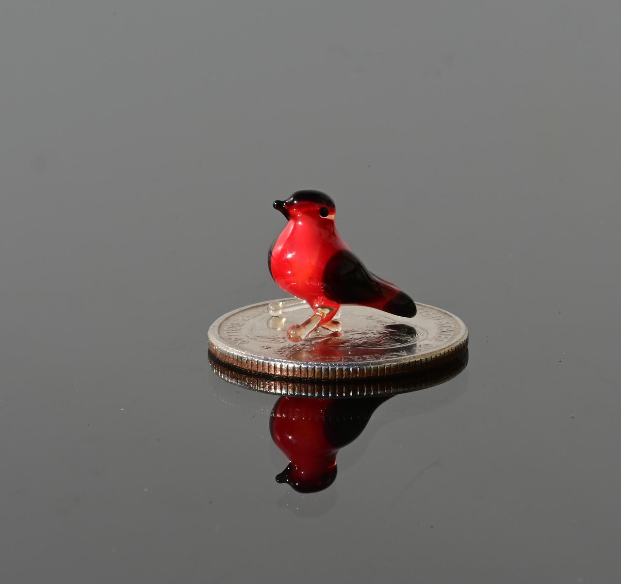Tiny Glass Animals, Cardinal Gifts, Mini Glass Animals, Glass Bird Figurine, Red Bird, Handmade Glass Cardinal, Glass Bird, Bird Lover Gifts