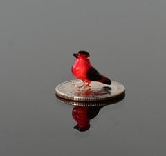 Tiny Glass Animals, Cardinal Gifts, Mini Glass Animals, Glass Bird Figurine, Red Bird, Handmade Glass Cardinal, Glass Bird, Bird Lover Gifts