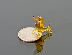 Dachshund Gifts, Dachshund Art, Tiny Glass Animals, Miniature Glass Animals, Mini Doxie Dog Figurine, Glass Dog Memorial Gift