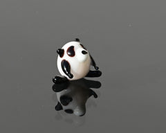 Tiny Glass Panda Figurine: Lampwork Miniature Animal