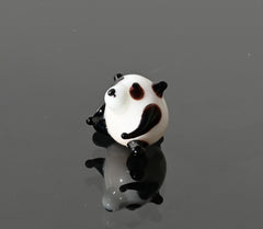 Tiny Glass Panda Figurine: Lampwork Miniature Animal