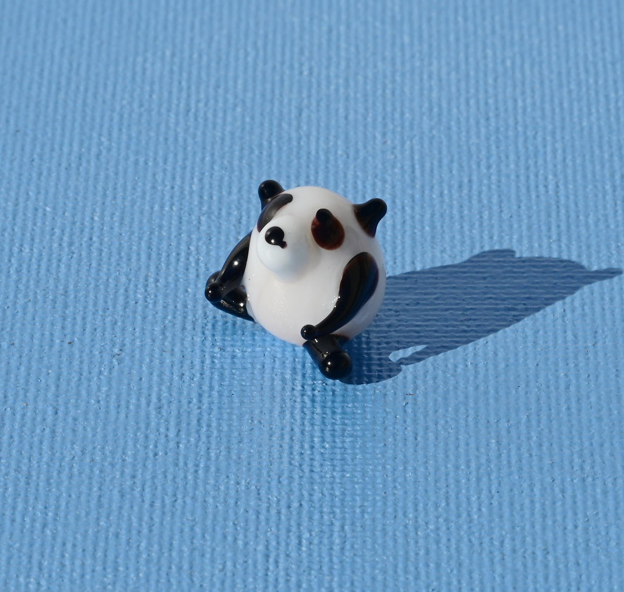 Tiny Glass Panda Figurine: Lampwork Miniature Animal