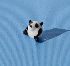Tiny Glass Panda Figurine: Lampwork Miniature Animal