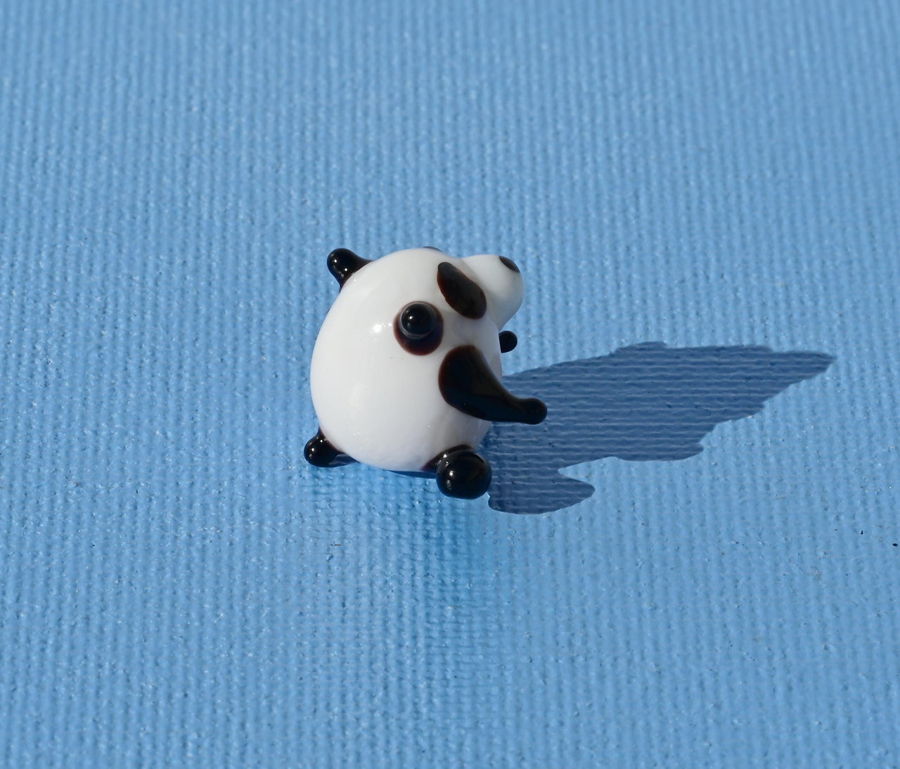 Tiny Glass Panda Figurine: Lampwork Miniature Animal