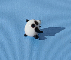 Tiny Glass Panda Figurine: Lampwork Miniature Animal