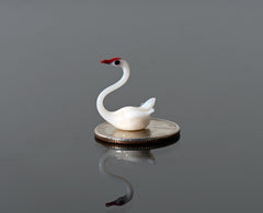 Swan Cake Topper, Swan, Swan Figurine, Glass Swan, Swan Gifts, Tiny Glass Animals, White Swan, Mini Glass Animals, Wedding Cake Topper