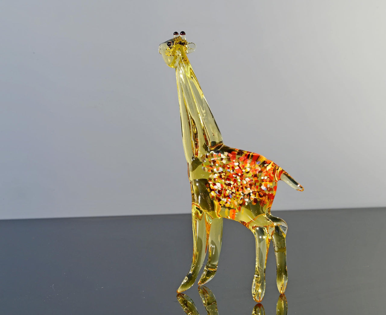 Handmade Glass Giraffe Figurine: Flame Work Animal Sculpture, 9 inch