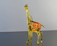 Handmade Glass Giraffe Figurine: Flame Work Animal Sculpture, 9 inch