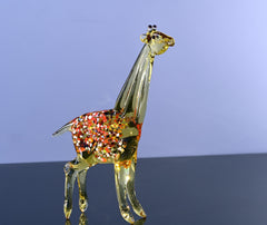 Handmade Glass Giraffe Figurine: Flame Work Animal Sculpture, 9 inch