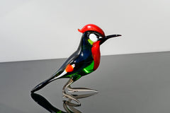 Woodpecker, Pileated Woodpecker, Glass Bird Figurine, Bird Sculpture, Bird Decor, Bird Lover Gifts, Glass Bird, Bird Art, Bird Gifts