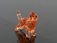 Meet Realistic Looking hand-blown Labradoodle, Unique statue in glass.