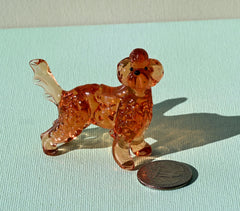 Meet Realistic Looking hand-blown Labradoodle, Unique statue in glass.