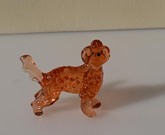 Meet Realistic Looking hand-blown Labradoodle, Unique statue in glass.