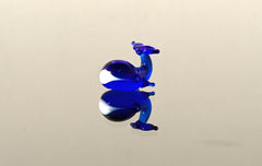Miniature Blue Glass Whale: Tiny Glass Menagerie Figurine