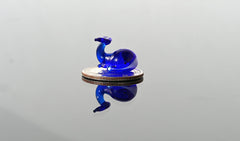 Miniature Blue Glass Whale: Tiny Glass Menagerie Figurine