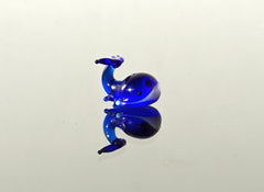 Miniature Blue Glass Whale: Tiny Glass Menagerie Figurine