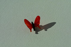 Tiny Red Glass Butterfly Figurine: Flame-Worked Sculpture, 1 Inch