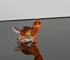 Hand-Blown Glass Labradoodle Statue: Unique Art Glass Figurine