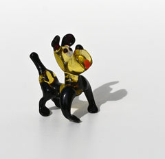 Cartoonish hand-blown glass Bulldog. Detailed figurine with character and personality. Excellent addition to your collection.