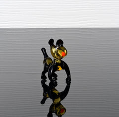 Cartoonish hand-blown glass Bulldog. Detailed figurine with character and personality. Excellent addition to your collection.