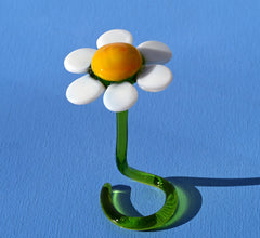 Glass Daisy Flower – Hand Blown Freestanding Sculpture – Unique Floral Gift Decor