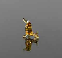 Hand-Blown Glass Dachshund Figurine: Miniature Art Glass Sculpture
