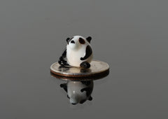 Tiny Glass Panda Figurine: Lampwork Miniature Animal