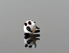 Tiny Glass Panda Figurine: Lampwork Miniature Animal