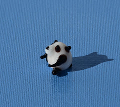 Tiny Glass Panda Figurine: Lampwork Miniature Animal