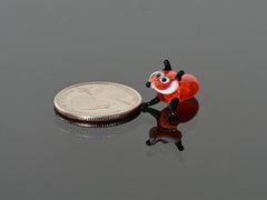 Handmade Glass Red Fox Figurine: Whimsical Animal Sculpture