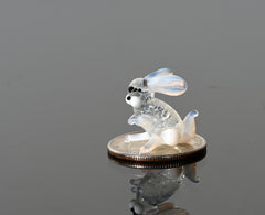 Lampwork Glass Bunny Miniature: Whimsical Clear Glass Menagerie