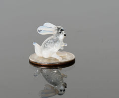 Lampwork Glass Bunny Miniature: Whimsical Clear Glass Menagerie