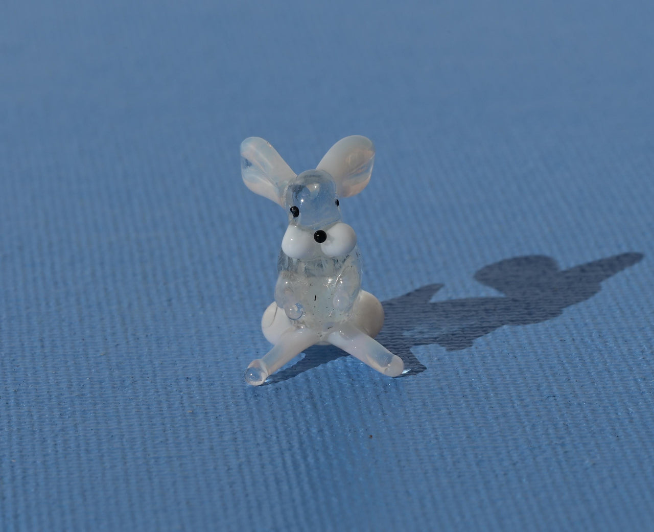 Lampwork Glass Bunny Miniature: Whimsical Clear Glass Menagerie