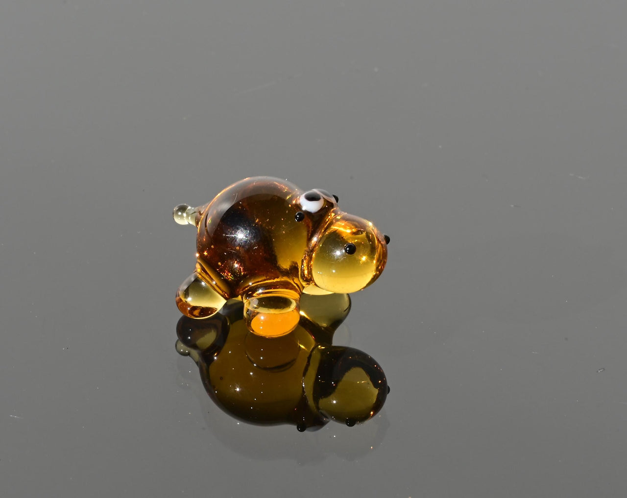 Tiny Glass Hippopotamus Miniature: Whimsical Hippo Gift