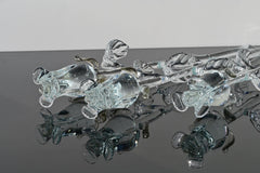 Handmade Glass Rose Flower: Long Stem Collectible, Weatherproof (13 inch)