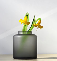 Handmade Yellow Glass Bellflower: Flamework Sculpture, Weatherproof Decor