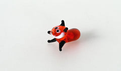 Handmade Glass Red Fox Figurine: Whimsical Animal Sculpture