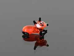 Handmade Glass Red Fox Figurine: Whimsical Animal Sculpture