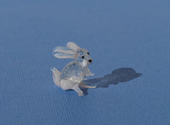 Lampwork Glass Bunny Miniature: Whimsical Clear Glass Menagerie