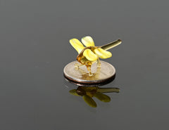 Dragonfly Charm, Dragonfly Gift, Tiny Glass Animals, Yellow Dragonfly, Mini Glass Animals, Dragonfly Art, Glass Figures, Bug, Decor