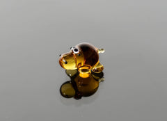 Tiny Glass Hippopotamus Miniature: Whimsical Hippo Gift