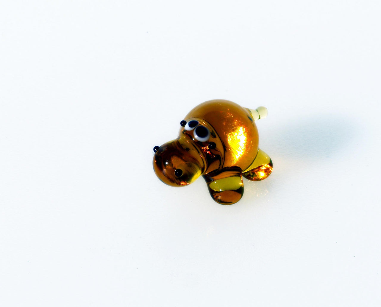 Tiny Glass Hippopotamus Miniature: Whimsical Hippo Gift
