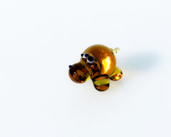 Tiny Glass Hippopotamus Miniature: Whimsical Hippo Gift