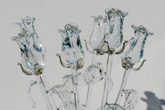 Glass Roses - Hand Blown Glass Rose - Glass Flowers Bouquet - Clear Glass Flowers - Mothers Day Gifts for Her