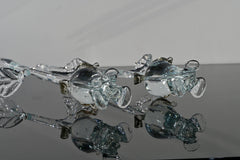 Handmade Glass Rose Flower: Long Stem Collectible, Weatherproof (13 inch)